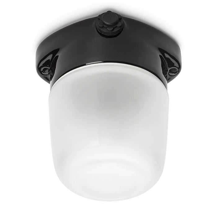 Ceiling light porcelain Lindner Lisilux black M etched matt