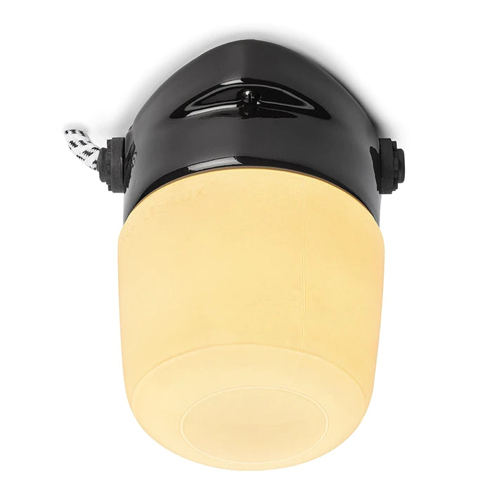 Plafonnier en porcelaine Lindner Lisilux noir M opalisé