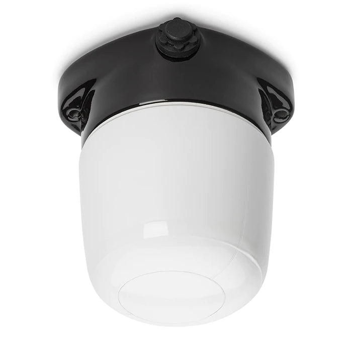 Plafonnier en porcelaine Lindner Lisilux noir M opalisé