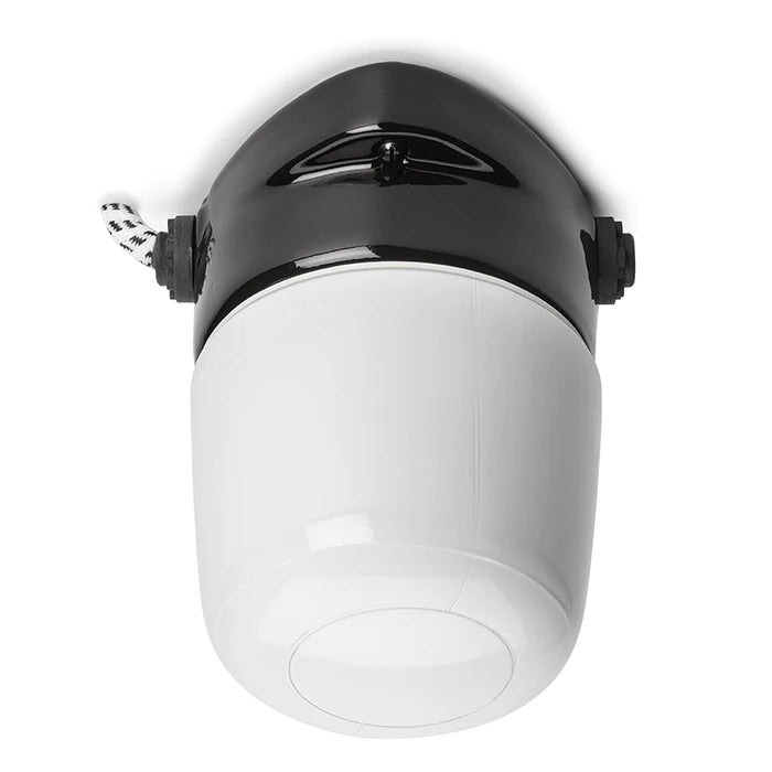 Plafonnier en porcelaine Lindner Lisilux noir M opalisé