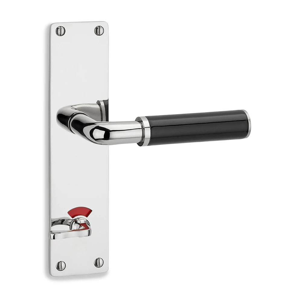 Türdrückerbaukasten THPG | Langschild Toilette KB 5451T Messing vernickelt (Paar)