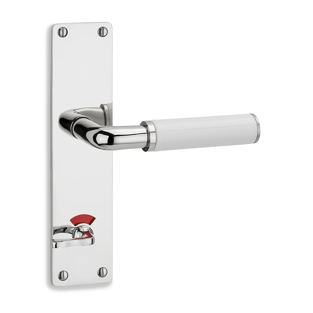 Türdrückerbaukasten THPG | Langschild Toilette KB 5451T Messing vernickelt (Paar)