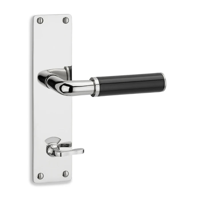 Türdrückerbaukasten THPG | Langschild Toilette KB 5451T Messing vernickelt (Paar)
