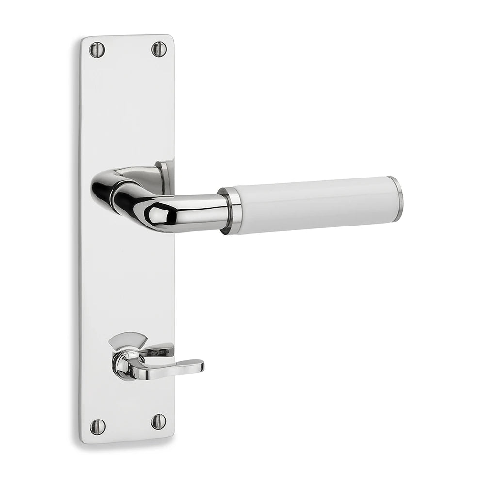 Türdrückerbaukasten THPG | Langschild Toilette KB 5451T Messing vernickelt (Paar)