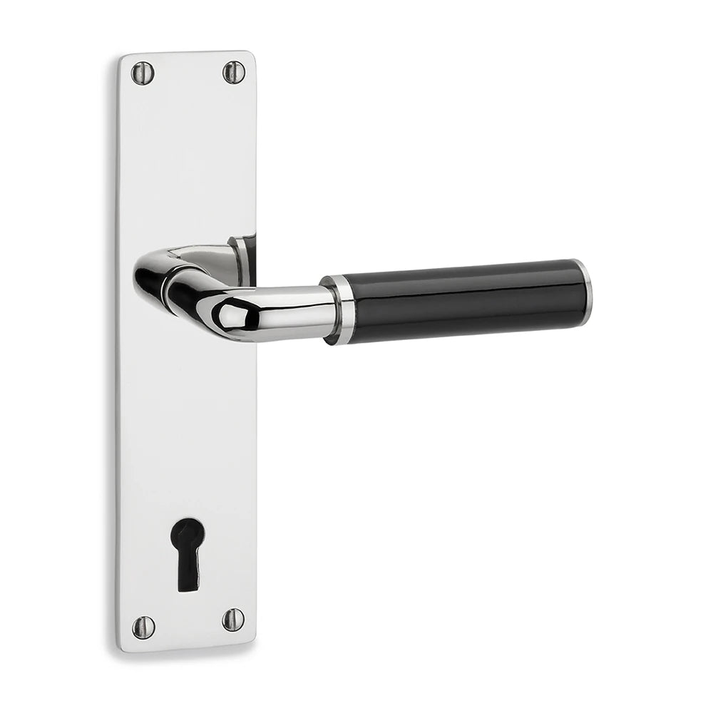 Türdrückerbaukasten THPG | Langschild KB 5451 Messing vernickelt (Paar)