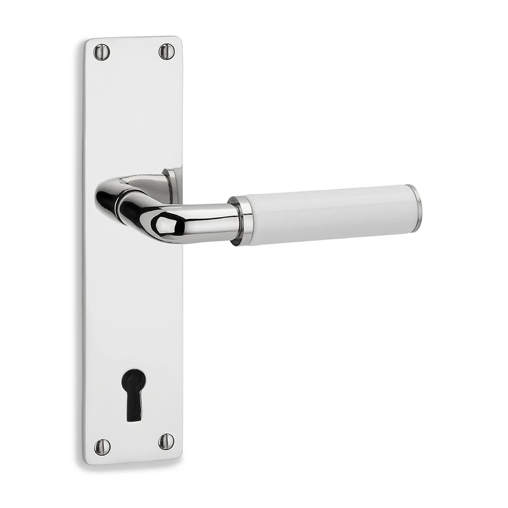 Türdrückerbaukasten THPG | Langschild KB 5451 Messing vernickelt (Paar)
