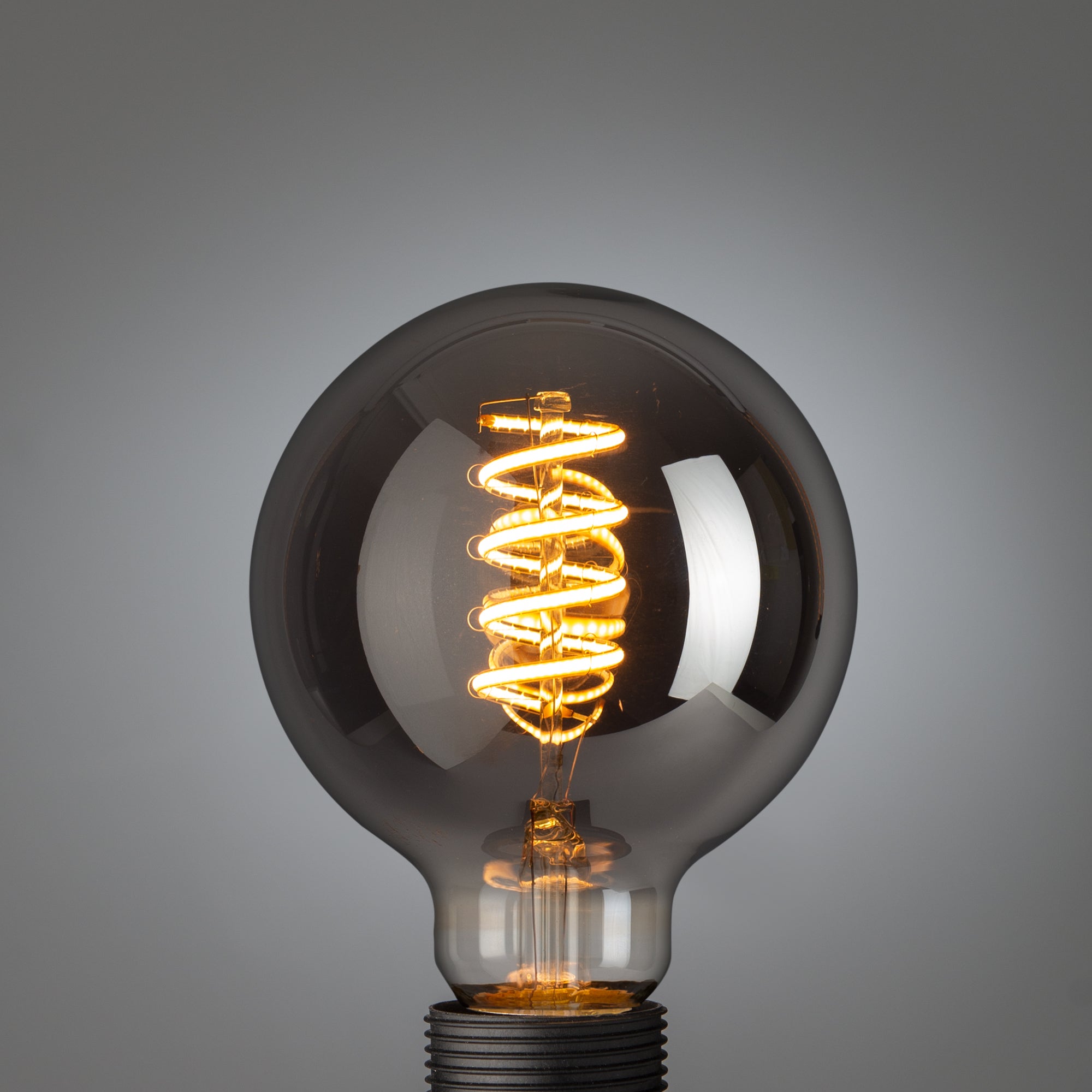 Ampoule à filament LED, Globe Spirale Fumé E27