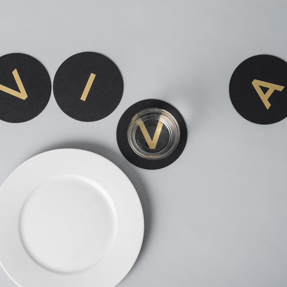 Coaster Set «VIVA» Gold - Edisson