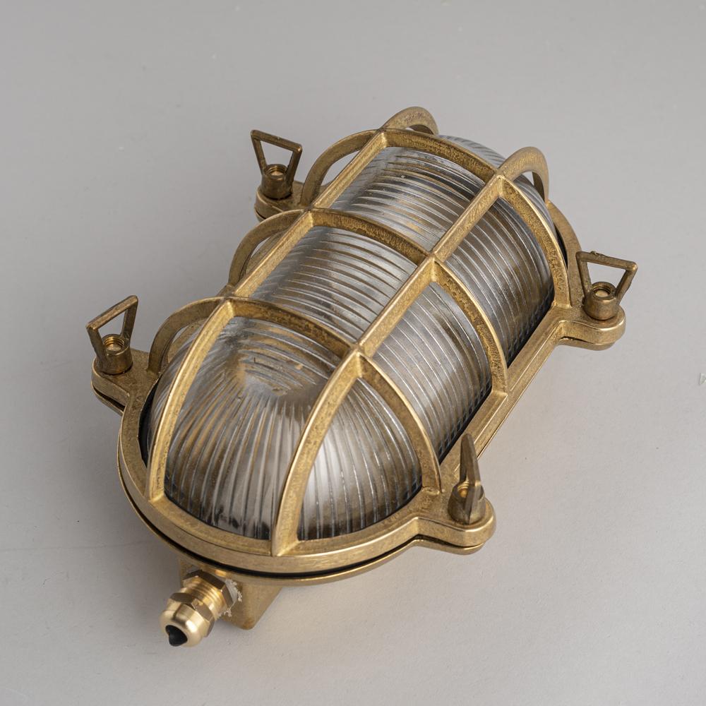 Bulkhead Brass Weatherproof Lamp