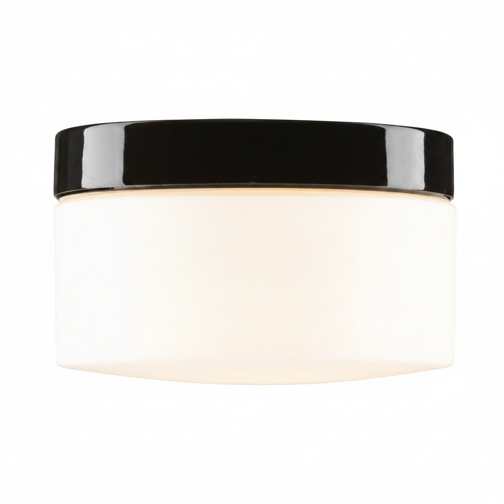 Opus 220/140 Porzellan Wand-/Deckenleuchte E27 matt opal Ø 184mm IP44 | Ifö Electric schwarz