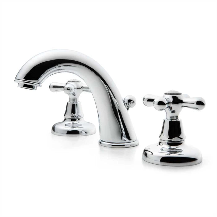 Drei-Loch-Armatur Kreuzgriff Messing verchromt | THPG