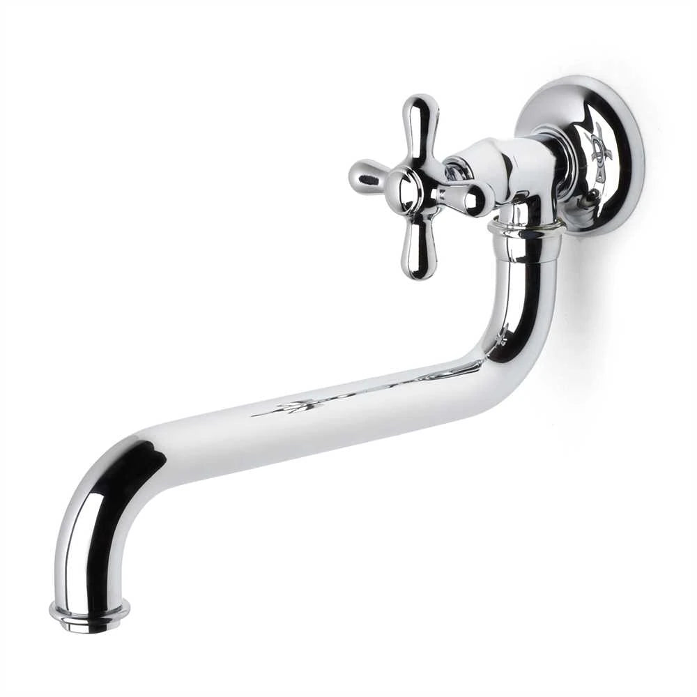 Wandhahn Kreuzgriff Messing verchromt | THPG