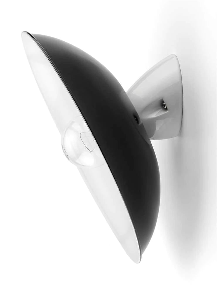Enamel lampshade curved black 