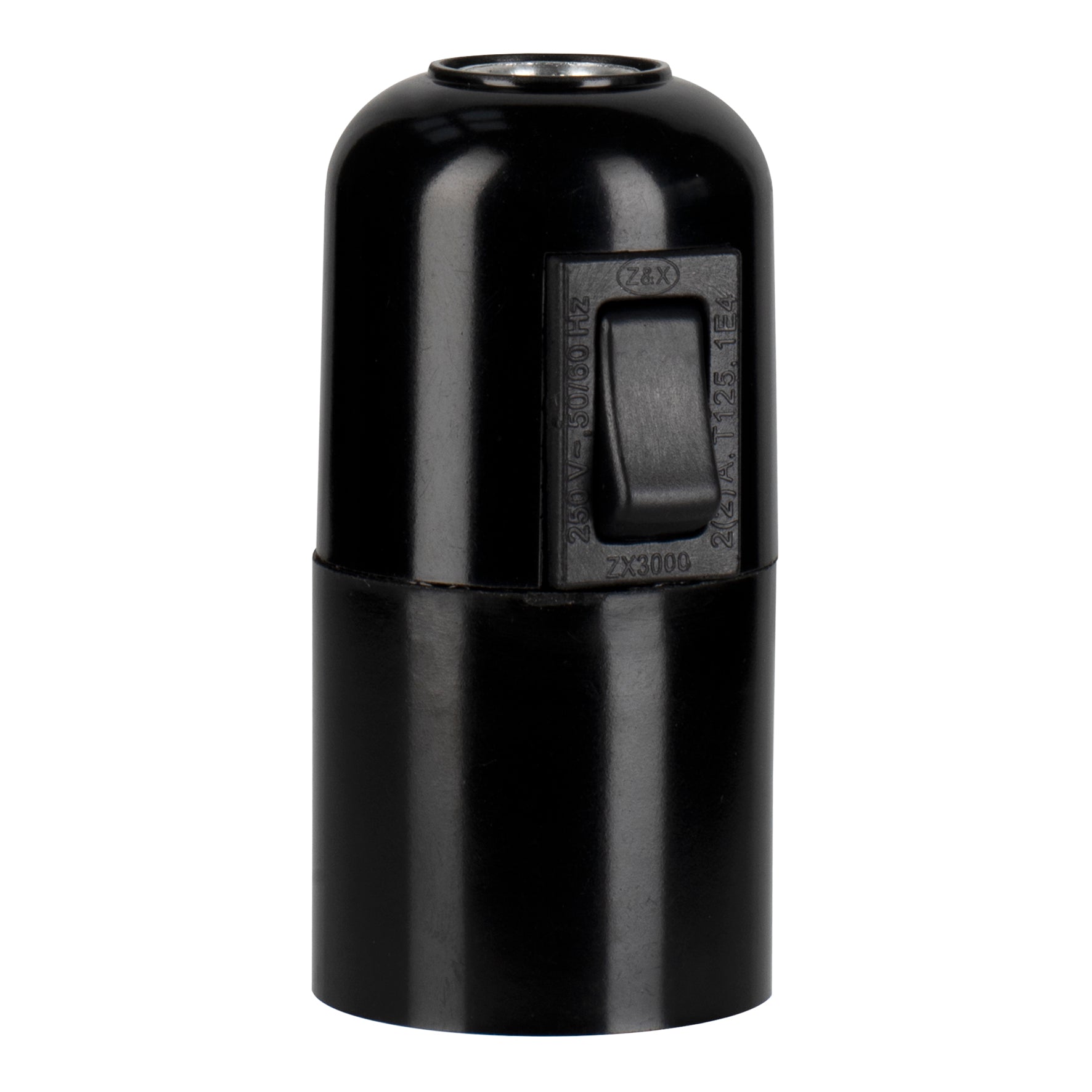 Lampenfassung E27 Bakelit glatt mit Schalter