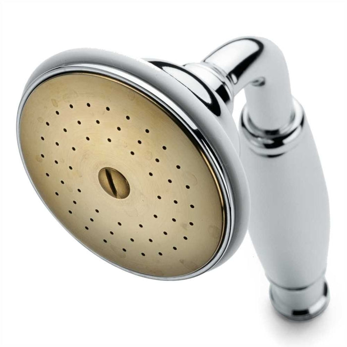 Handdusche Messing verschromt mit Porzellan- / Messinggriff | THPG