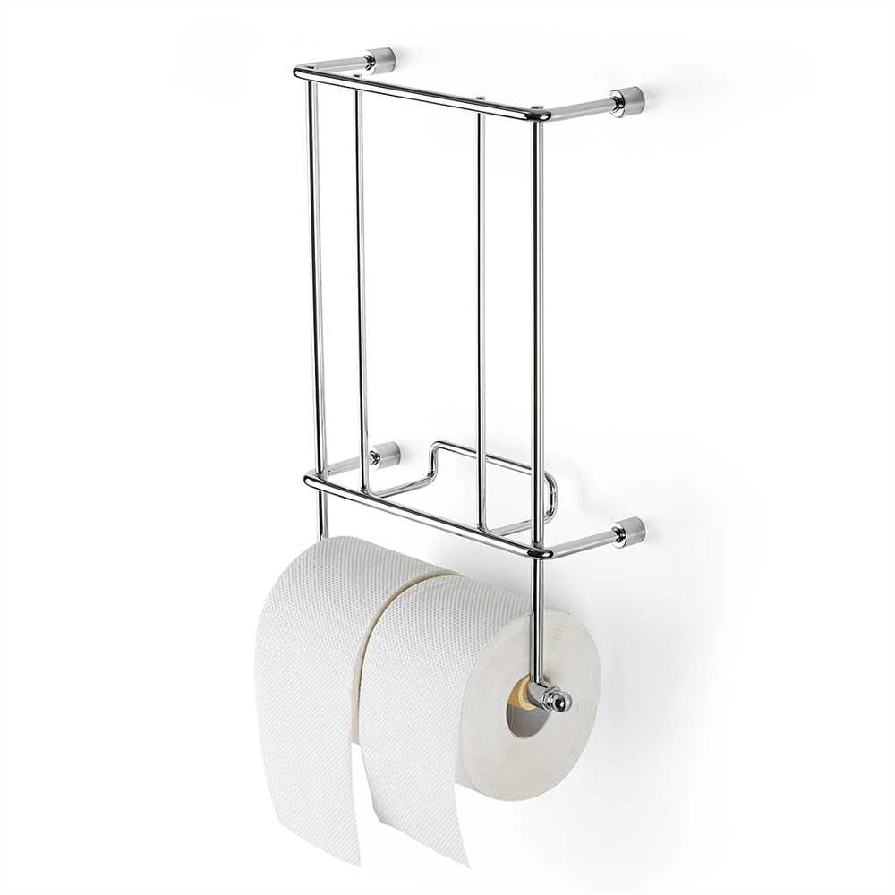 Zeitschriftenablage mit WC-Rollenhalter Messing verchromt | THPG