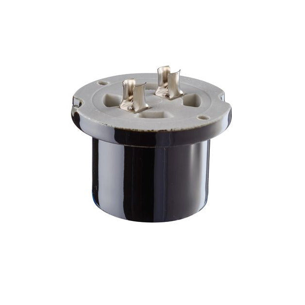 Ersatzteil Lampenfassung E27 glasiert mit Klemmhülsen für Polschrauben | Ifö Electric Schwarz