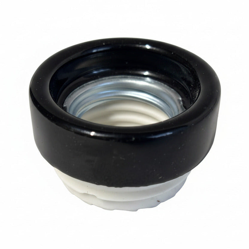 Pièce de rechange : Bague douille E27 rétro en porcelaine, droite / biseautée