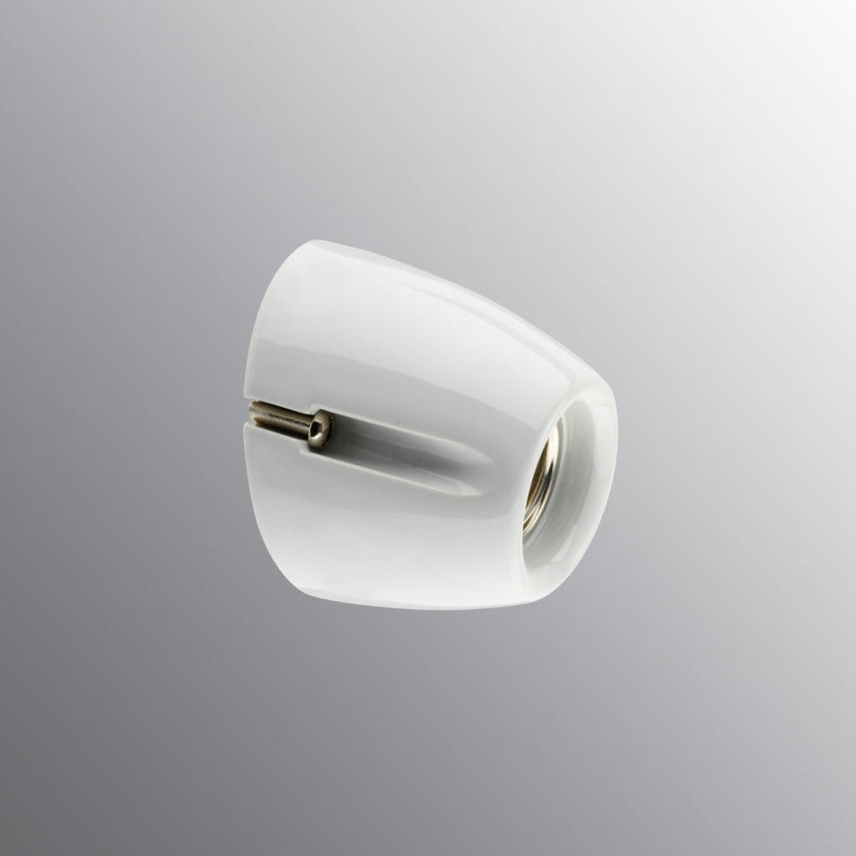 Porcelain socket E27, white angled 