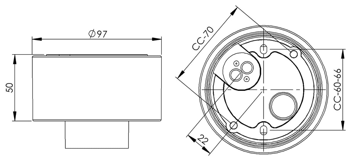 Massplan Porcelain base Ø 84.5mm thread IP44 E27 | Ifö Electric 