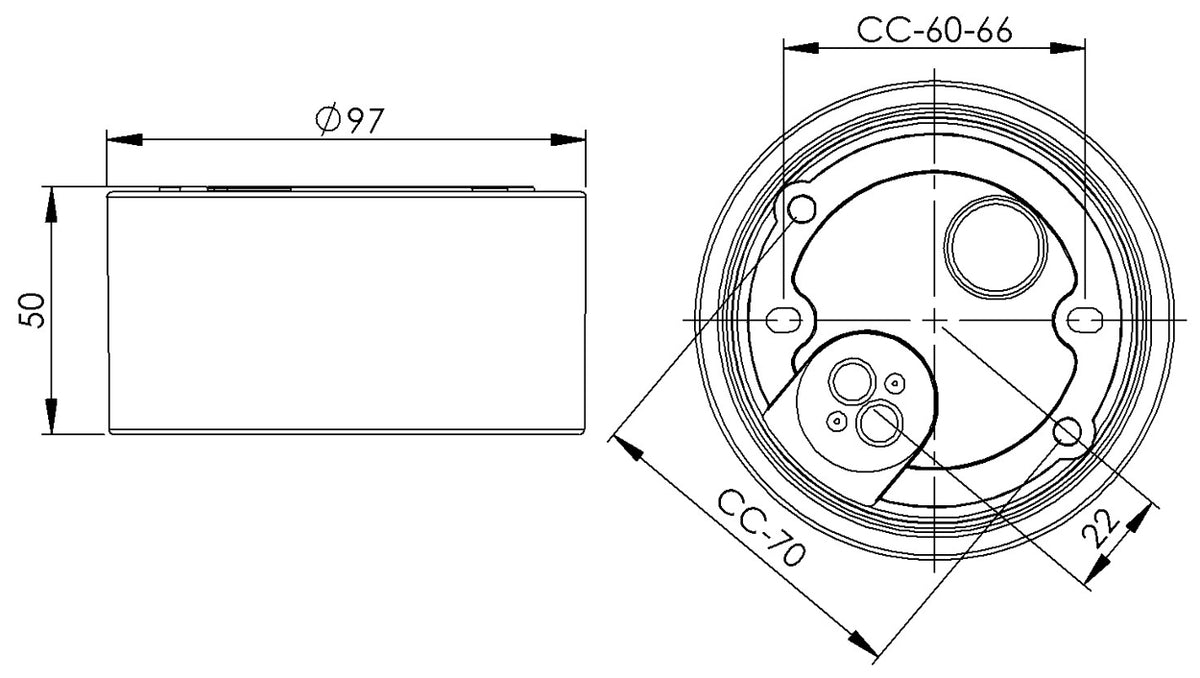 Massplan Porcelain base Ø 84.5mm thread IP44 for LED modules | Ifö Electric 