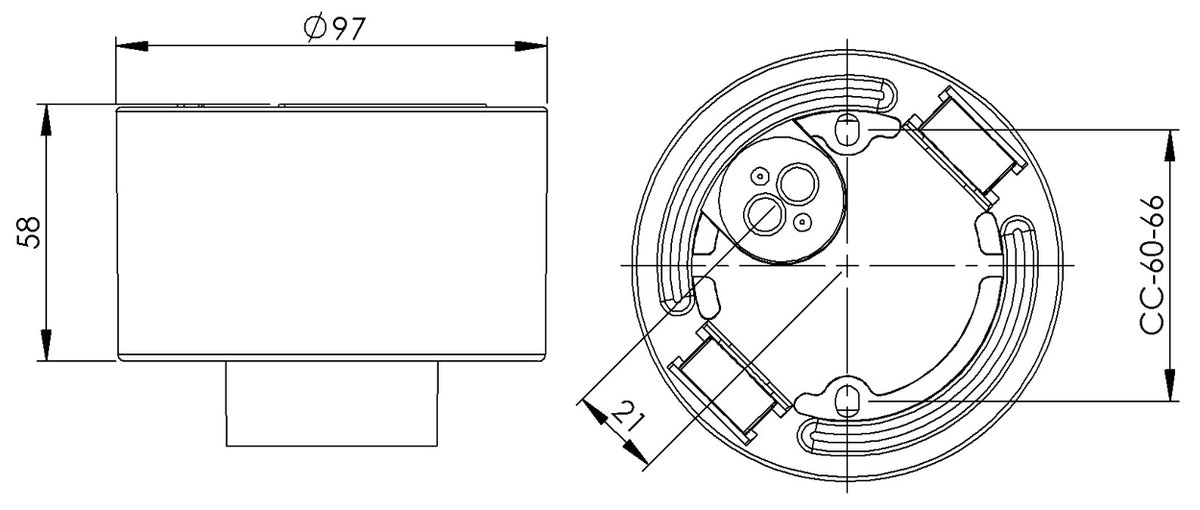 Massplan Porcelain base Ø 84.5mm thread IP54 E27 | Ifö Electric 
