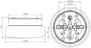 Massplan Classic Sauna E27 Wand-/ Deckenleuchte rund  – Porzellanleuchte IP44 | Ifö Electric