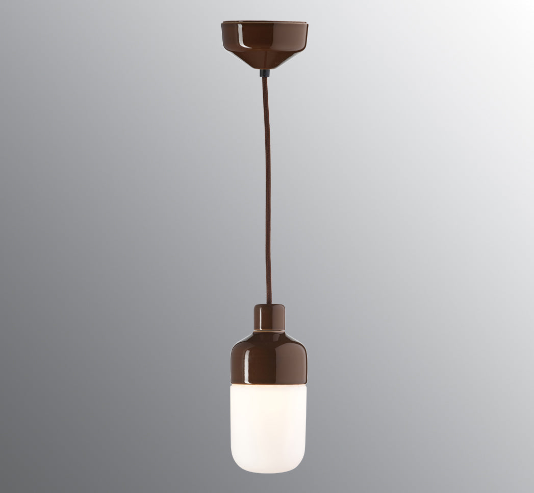 Suspension Ohm porcelaine 100/215 Led 3000K opale mate IP44 | Ifö Électrique 