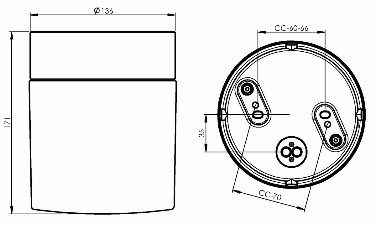 Massplan Opus 140/170 Porzellan Wand-/Deckenleuchte E27 matt opal Ø 123.5mm IP44 | Ifö Electric