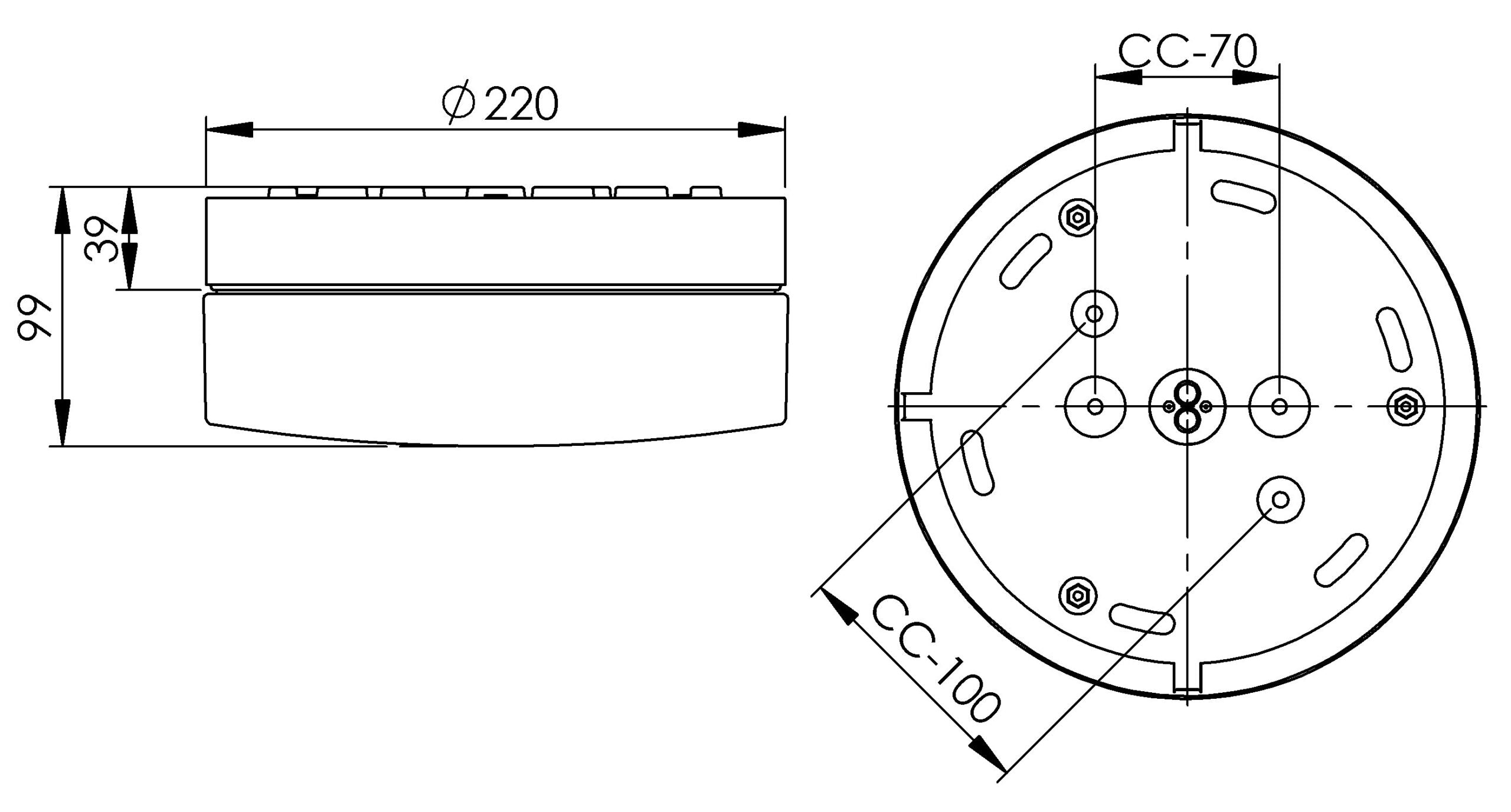 Opus 220/100 Led Porzellan Wand-/Deckenleuchte 3000K matt opal Ø 184mm IP44 | Ifö Electric