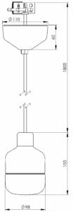 Massplan Ohm 100/155 Pendelleuchte matt opal IP44 | Ifö Electric