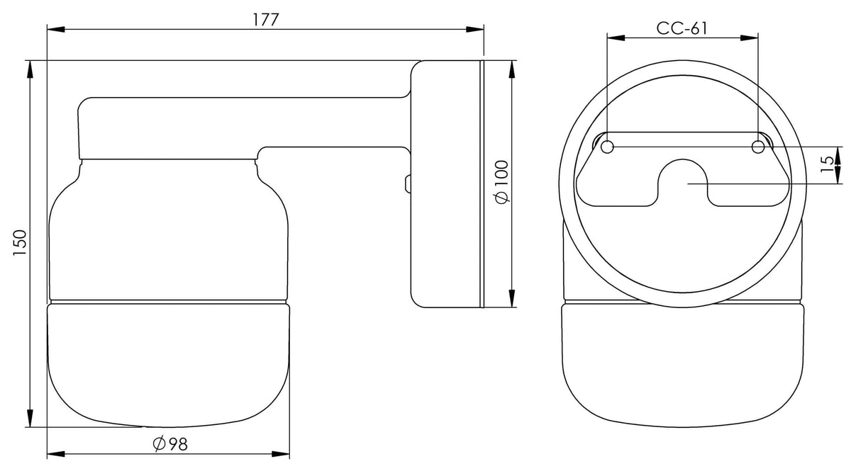 Massplan Ohm Wandleuchte 100/150 Ø84.5mm IP44 | Ifö Electric