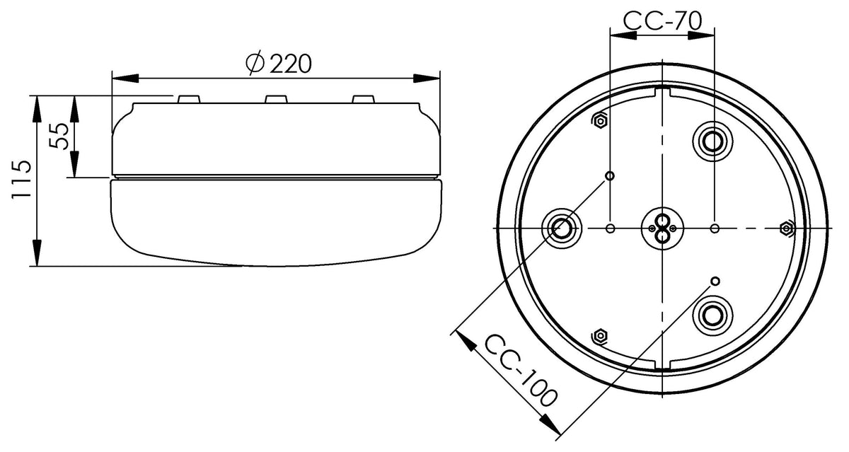 Massplan Ohm 220/115 LED DALI 3000K IP44 | Ifö Electric