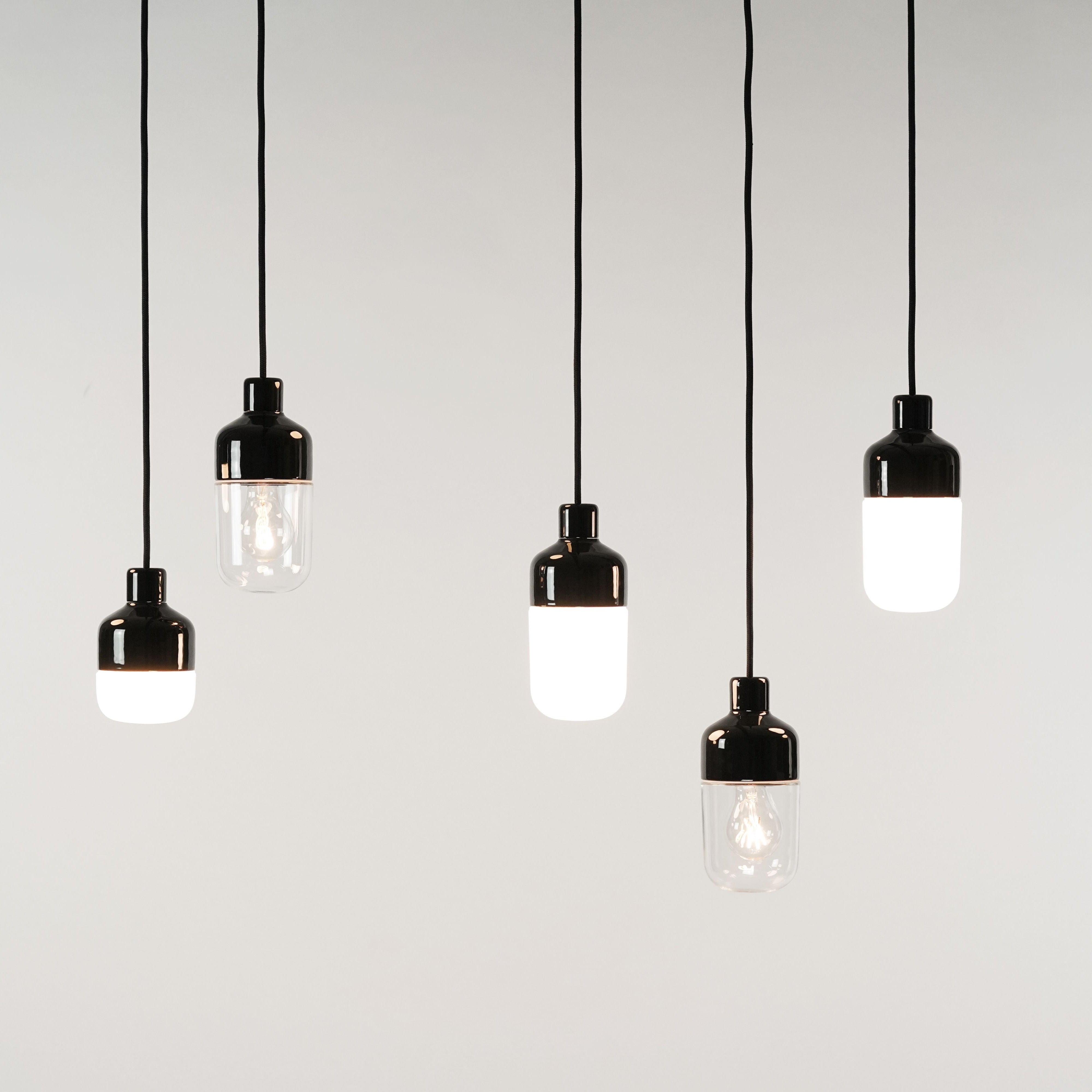 Ohm 100/155 Pendelleuchte schwarz matt opal | Ifö Electric