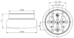 Massplan Applique et plafonnier Classic 240 E27 IP44 Ø185,5mm | Ifö Électrique 