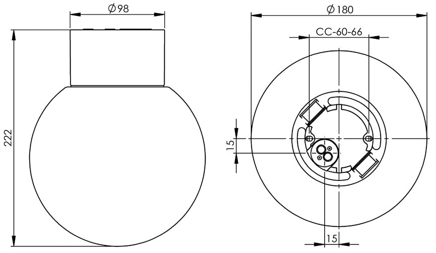 Massplan Classic Globe 180 IP54 E27 | Ifö Electric