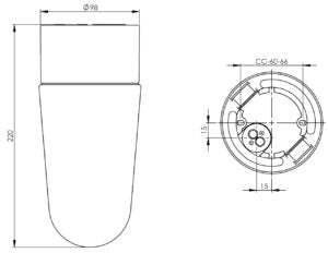 Massplan Classic Stallglas Porzellan Wand-/Deckenleuchte klar IP54 | Ifö Electric