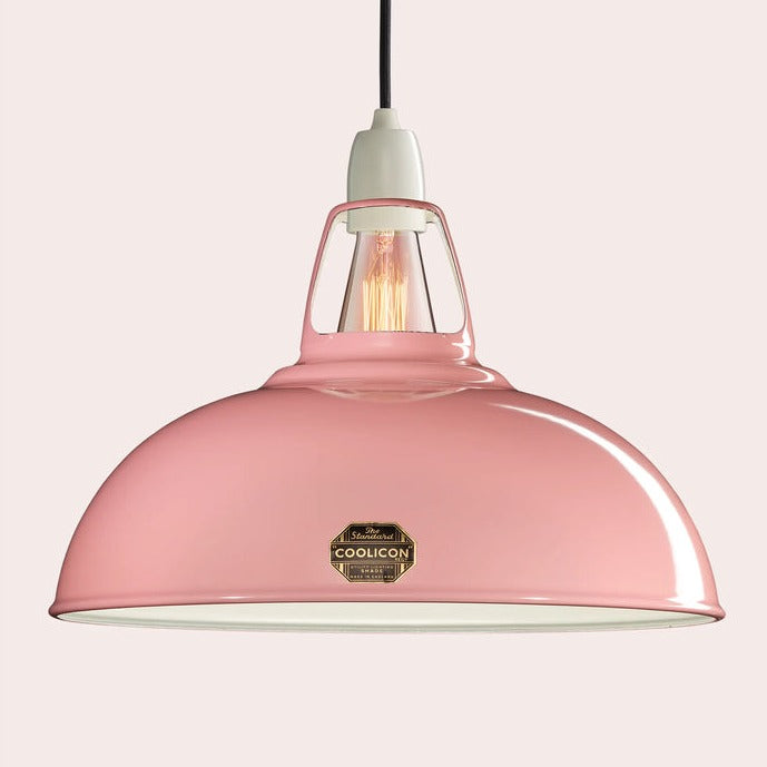 Coolicon vintage Emaille Lampenschirm Pink
