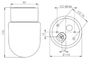 Massplan Saunalampe E27 Contrast Fridhem Wand-/ Deckenleuchte gerade  – Porzellanleuchte IP44 | Ifö Electric