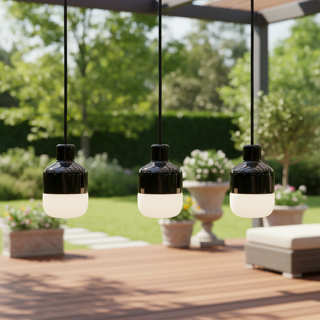 Ohm 100/155 Pendelleuchte Outdoor G9 matt opal IP44 | Ifö Electric