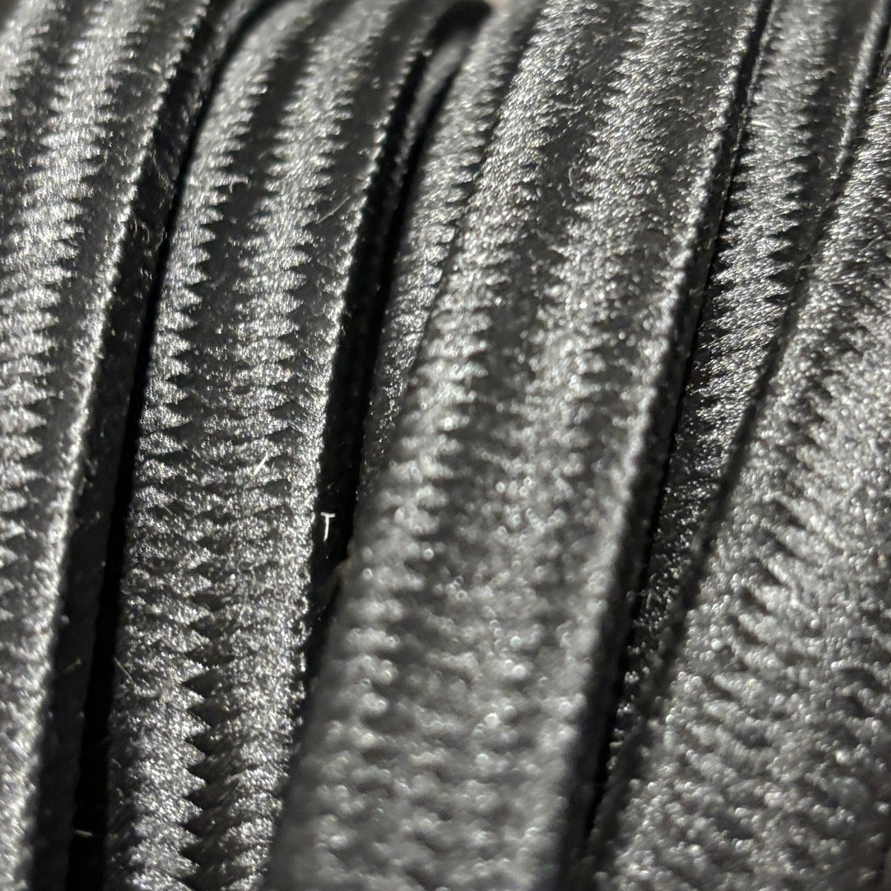 Lichterkettenkabel Flachband Textil Schwarz