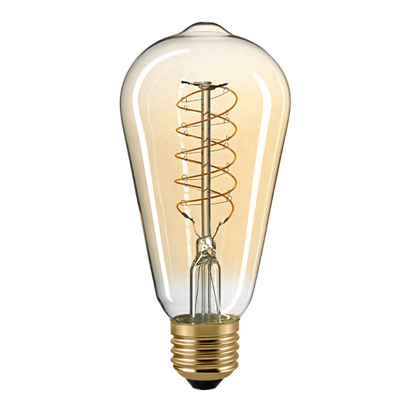 LED filament lightbulb | Spiral Teardrop E27