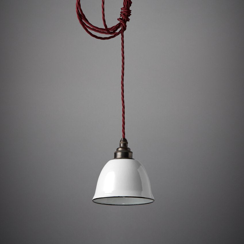 Retro Enamel Lampshade White «Bell» 