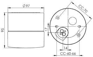 Massplan Opus 100/100 Led porcelain wall/ceiling light 2700K matt opal IP44 | Ifö Electric 