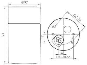 Massplan Opus 100/175 Porzellan Wand-/Deckenleuchte E27 Klarglas IP44 | Ifö Electric
