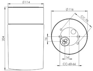 Massplan Opus 120/200 Porzellan Wand-/Deckenleuchte E27 Klarglas IP54 | Ifö Electric