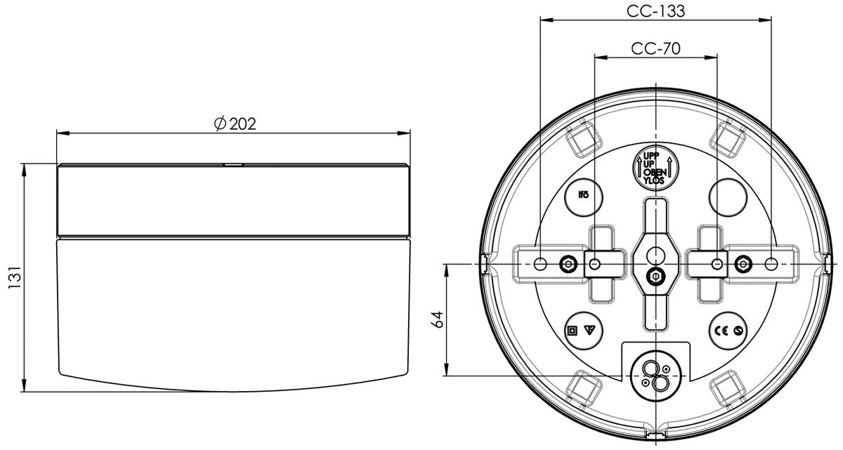Massplan Opus 200/135 Porzellan Wand-/Deckenleuchte E27 matt opal Ø 185.5mm IP44 | Ifö Electric