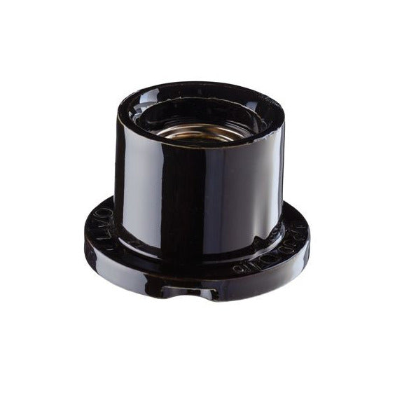 Ersatzteil Lampenfassung E27 glasiert mit Klemmhülsen für Polschrauben | Ifö Electric Schwarz