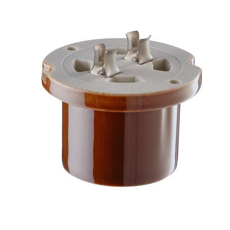 Ersatzteil Lampenfassung E27 glasiert mit Klemmhülse Sauna (52721, 52726, 52731, 52736) | Ifö Electric braun