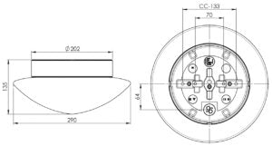 Massplan Contrast Solhem 290 Led Dali Wand-/Deckenleuchte IP44 3000K | Ifö Electric